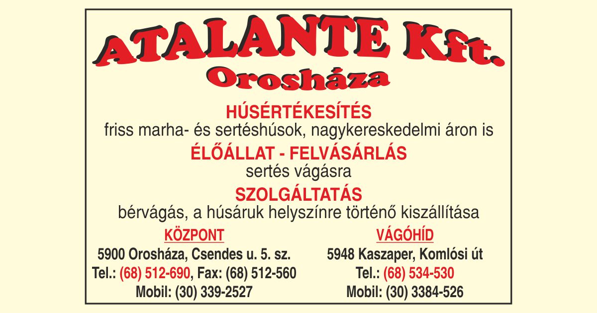 Atalante Kft. Orosháza