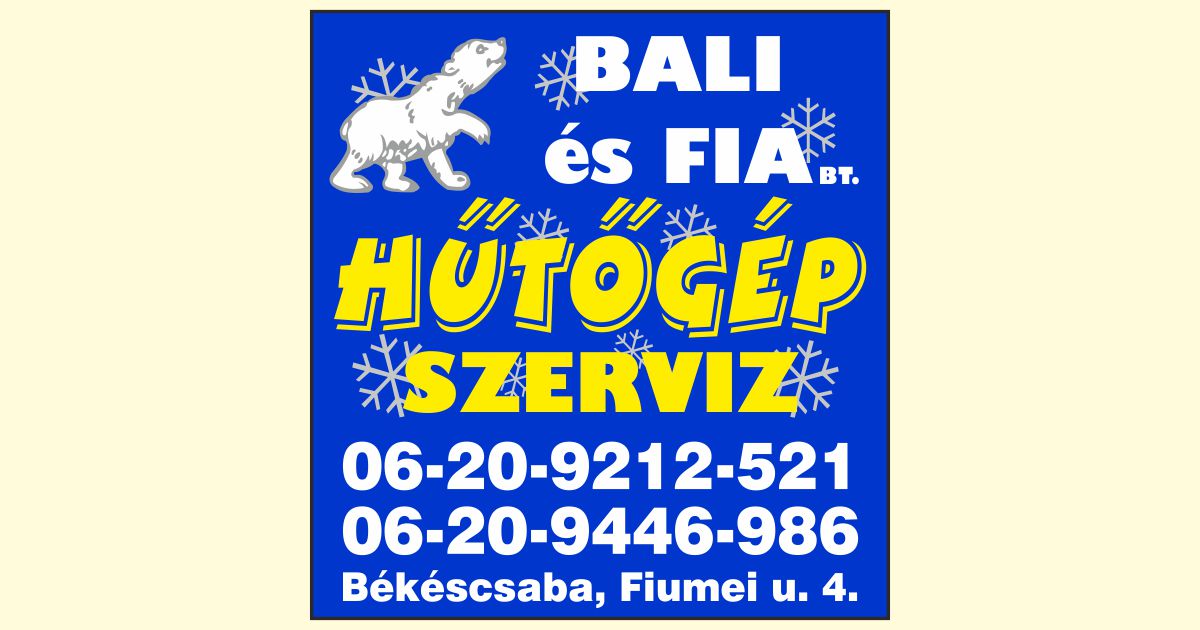 Bali és fia hűtőgép szerviz