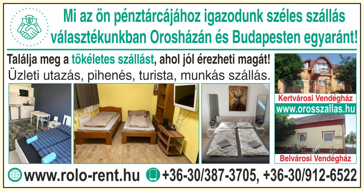 Belvárosi és kertvárosi vendégház szállás Orosháza