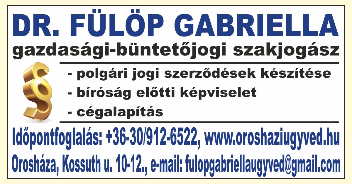 Dr. Fülöp Gabriella gazdasági-büntetőjogi szakjogász
