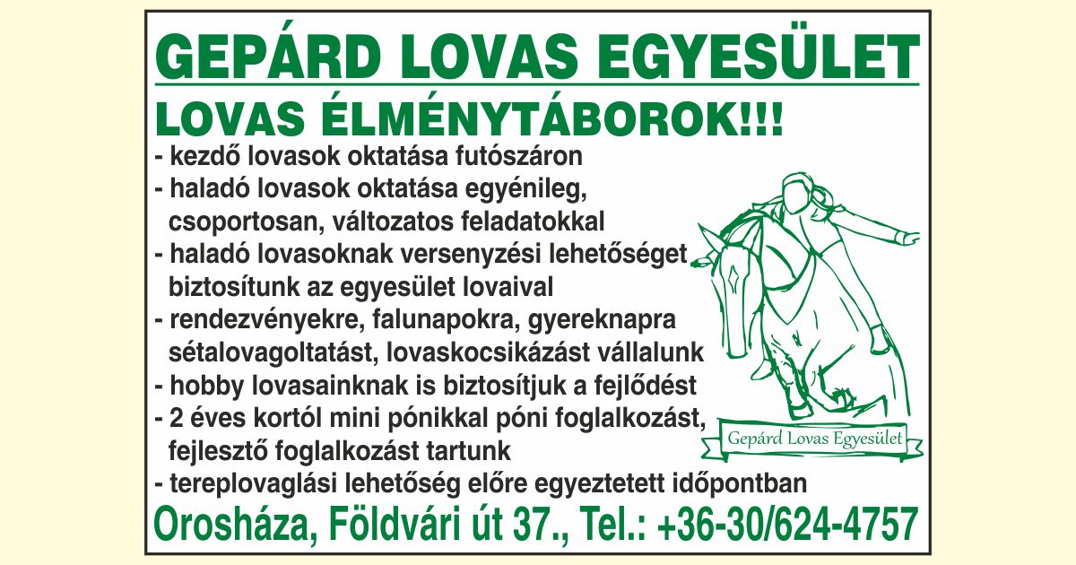 Gepárd Lovas Egyesület - Orosháza