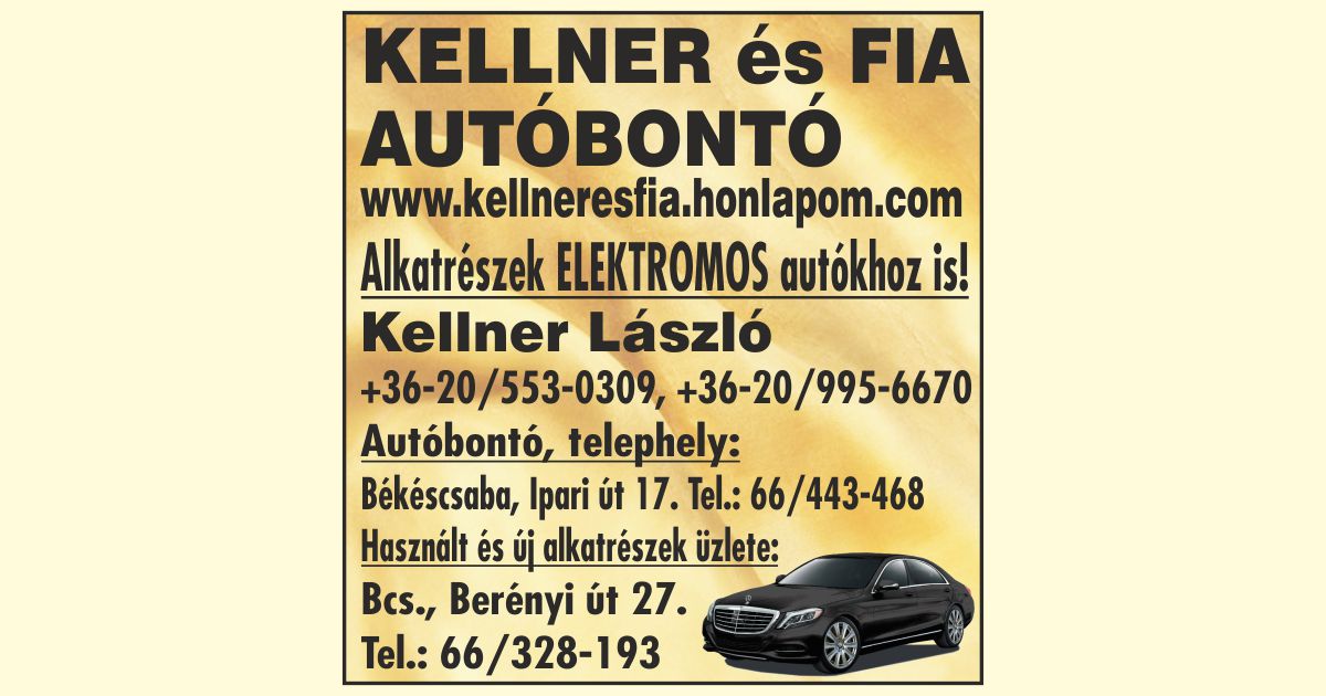 Kellner és fia autóbontó Kellner László