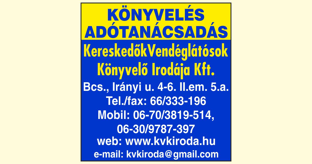 Kereskedők Vendéglátósok Könyvelő Irodája Kft.