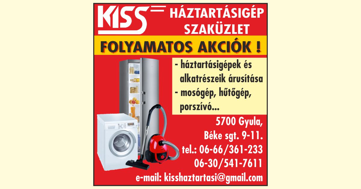 Kiss Háztartásigép Szaküzlet