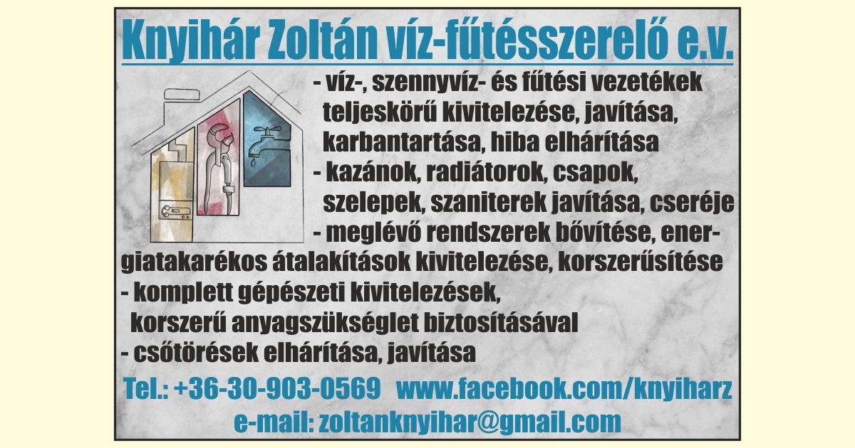Knyihár Zoltán víz-fűtésszerelő