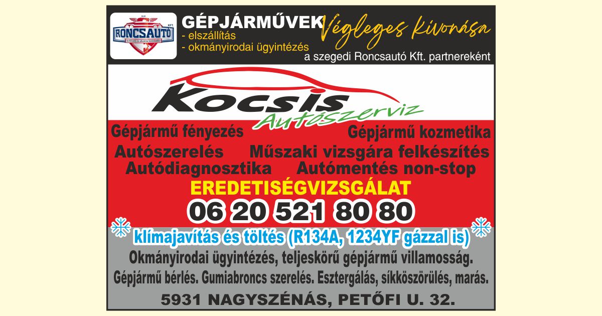 Kocsis Autószerviz - Nagyszénás