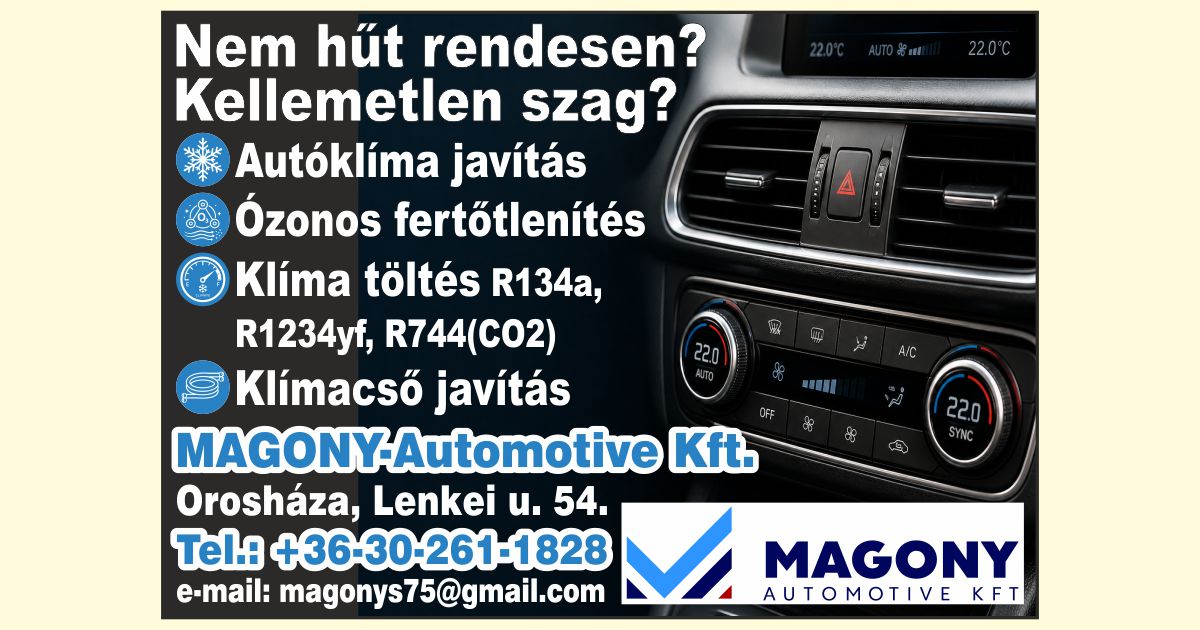 Magony gépjárműklíma szerviz - Orosháza