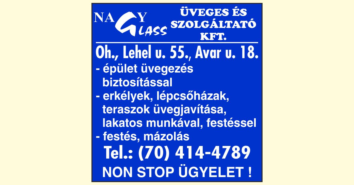 Nagy Glass Üveges Kft. – Orosháza