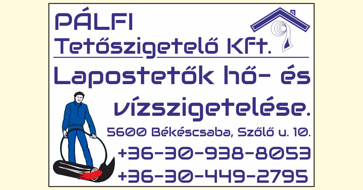 pálfi tetőszigetelő kft lapostetők hő- és vízszigetelése