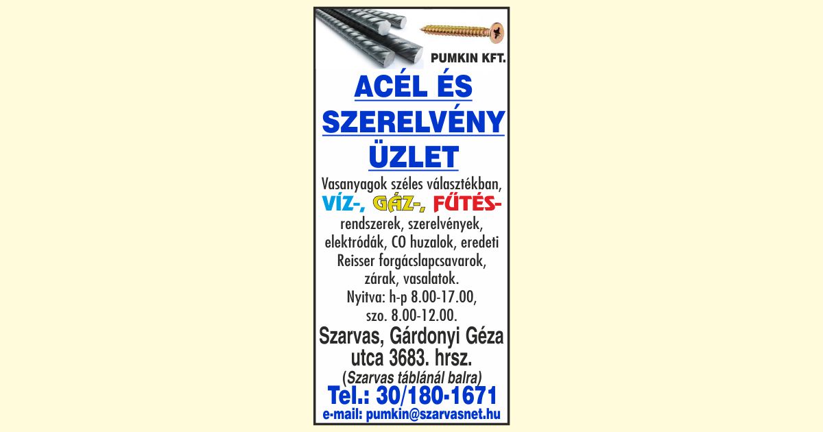 Pumkin Kft. Acél és Szerelvény Üzlet