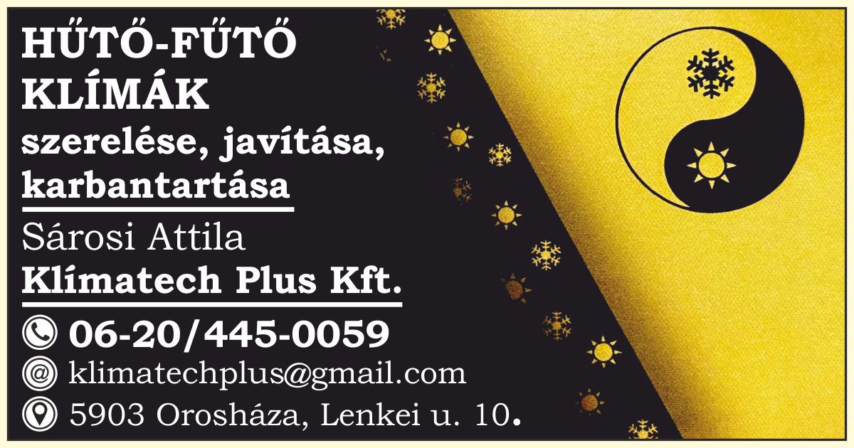 Sárosi Attila Klímatech Plus Kft. Orosháza