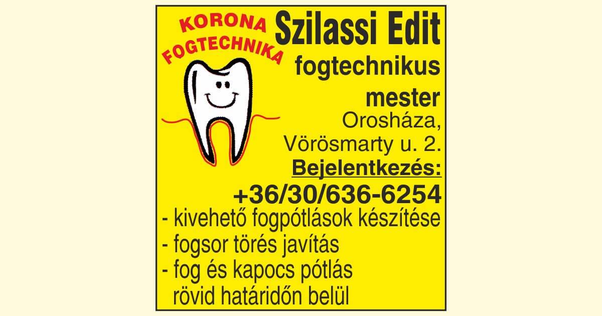 Szilassi Edit fogtechnikus mester Orosháza