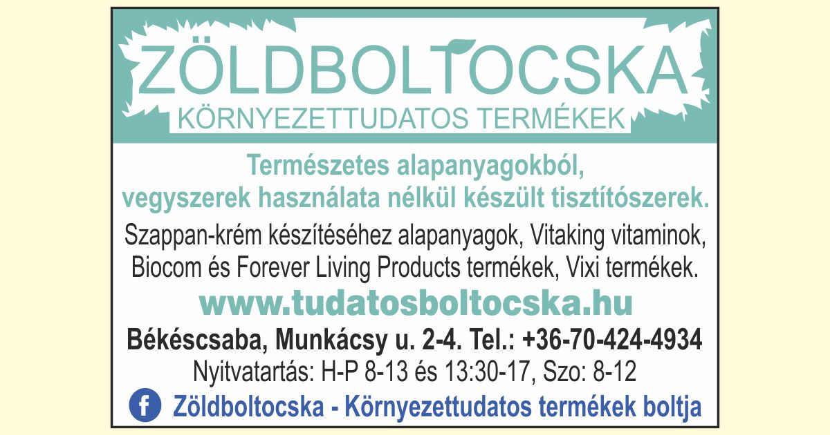 Zöldboltocska Környezettudatos termékek Békéscsaba